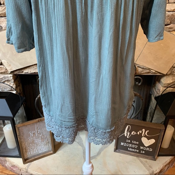 Knox Rose Boho Embroidered Tassel Tie Blouse Small - Picture 7 of 10